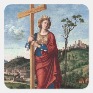 Sticker Carré Sainte Hélène avec la Vraie Croix Art sacré