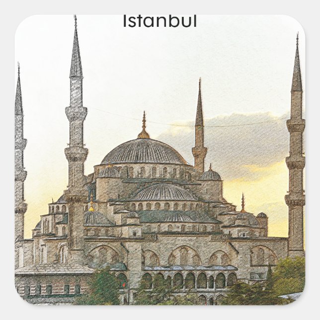 Sticker Carré Sainte-Sophie Istanbul Architecture turque (Devant)