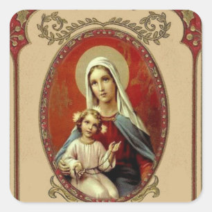 Sticker Carré Sainte Vierge Marie Religieuse