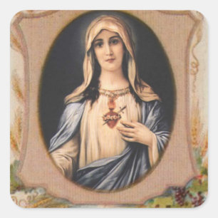 Sticker Carré Sainte Vierge Marie Religieuse