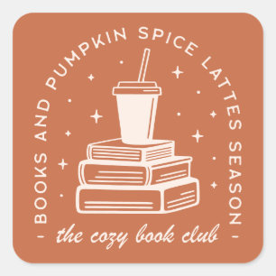 Sticker Carré Saison d'épices des livres et des Citrouilles