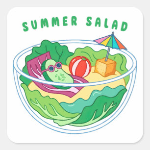 Sticker Carré Salade d'été