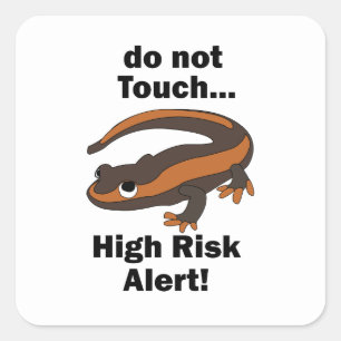 Sticker Carré Salamandre de feu Ne pas toucher Alerte à haut ris