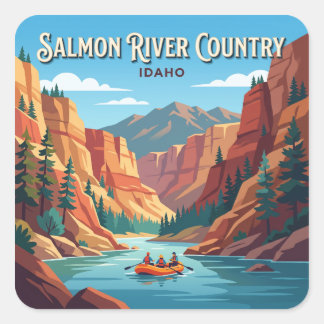 Sticker Carré Salmon River Country Idaho