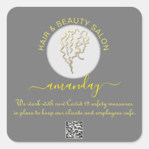 Salon de beauté Covid Reouverture Logo Coiffure QR