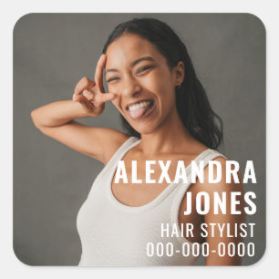 Sticker Carré Salon moderne Hair Styliste Business