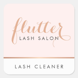 Sticker Carré Salon simple Rose Gold Lash Logo rose