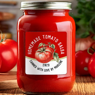 Sticker Carré Salsa de tomate maison avec tomate rouge