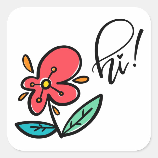 Sticker Carré Salut (Devant)