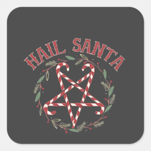 Sticker Carré Salut Satan Noël Krampus Xmas Devil Candy