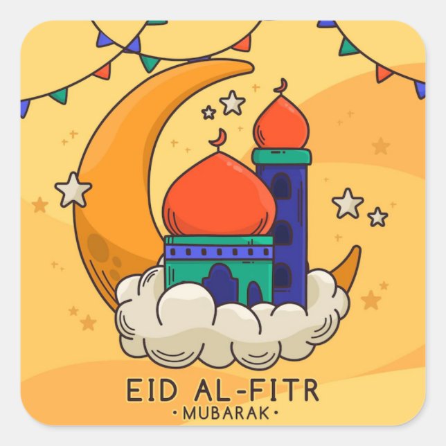 Sticker Carré Salutation de l'Aïd Al-Fitr (Devant)