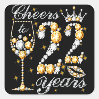 Sticker Carré Salutations À 22 Ans Joyeux 22ème Anniversaire Rei