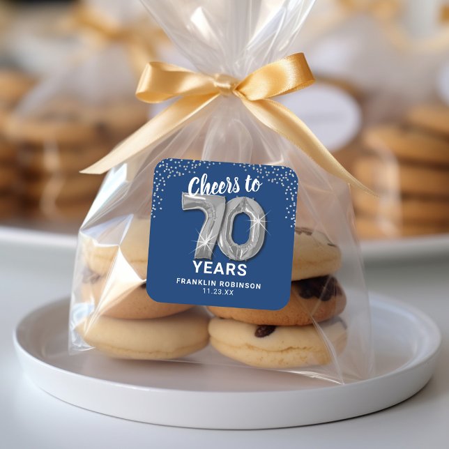 Sticker Carré Salutations à 70 ans Adulte Anniversaire (Créateur téléchargé)