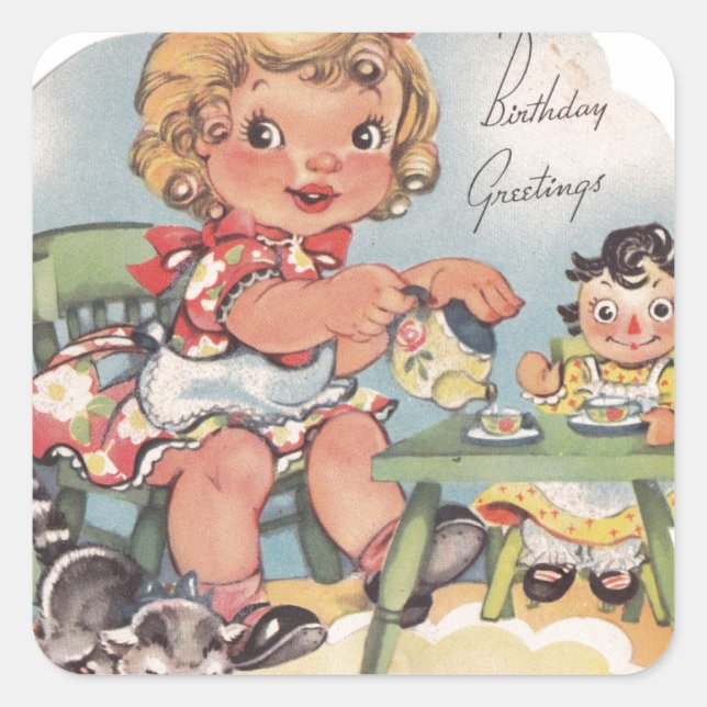 Sticker Carré Salutations d'anniversaire 1948 (Devant)
