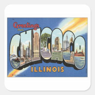Sticker Carré Salutations de Chicago l'Illinois
