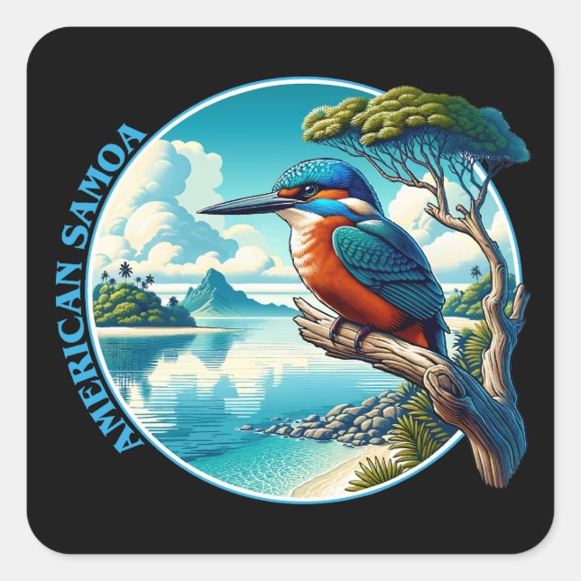 Sticker Carré Samoa américaines Pacifique Sud (Devant)