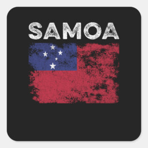 Sticker Carré Samoa Flag Distressed - Samoan Flag