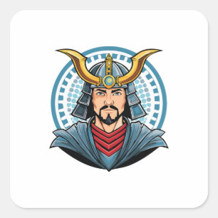 Sticker Carré Samouraï japonais