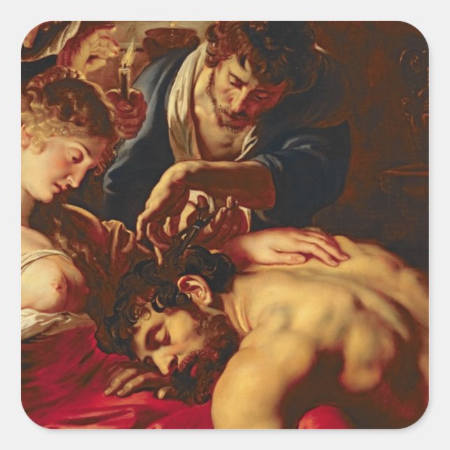 Sticker Carré Samson et Delilah, c.1609 (Devant)