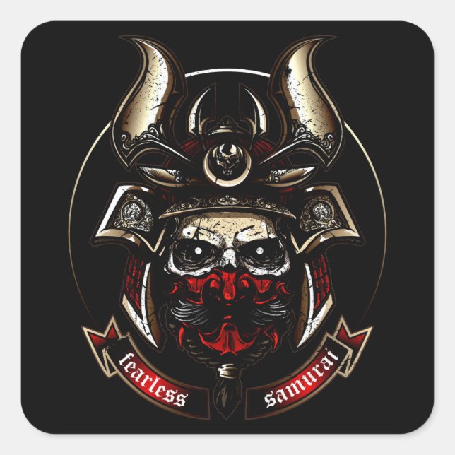 Sticker Carré Samurai sans peur (Devant)