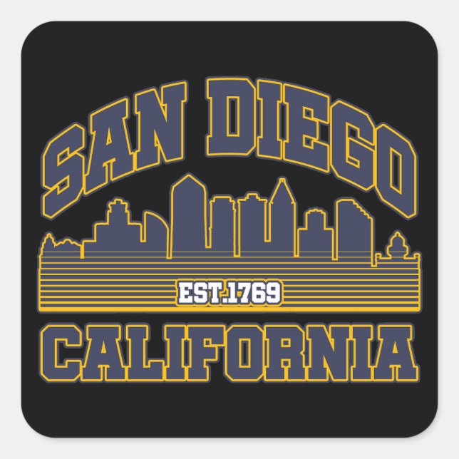 Sticker Carré San Diego, Californie (Devant)