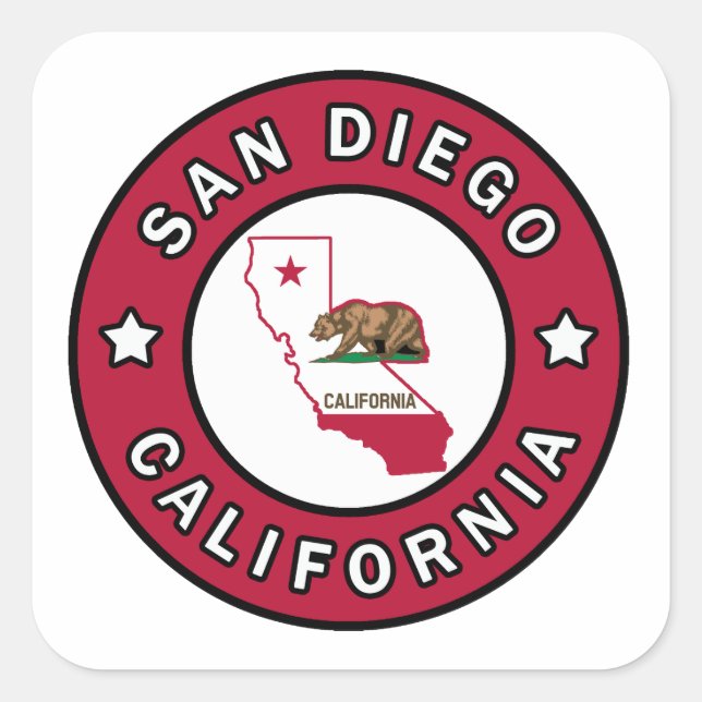 Sticker Carré San Diego Californie (Devant)