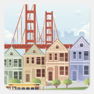 Sticker Carré San Francisco   Les Dames Peintes