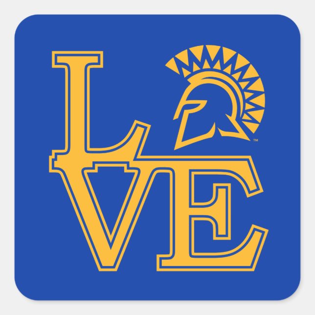 Sticker Carré San Jose State Love (Devant)