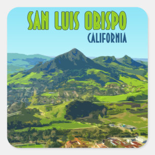 Sticker Carré San Luis Obispo Californie Vintage
