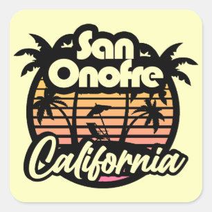 Sticker Carré San Onofre Beach, Californie