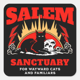 Sticker Carré Sanctuaire De Salem Pour Chats Et Familiers