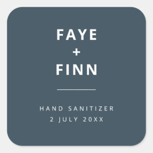 Sticker Carré Sanitier Journée de mariage scandinave bleue Fav