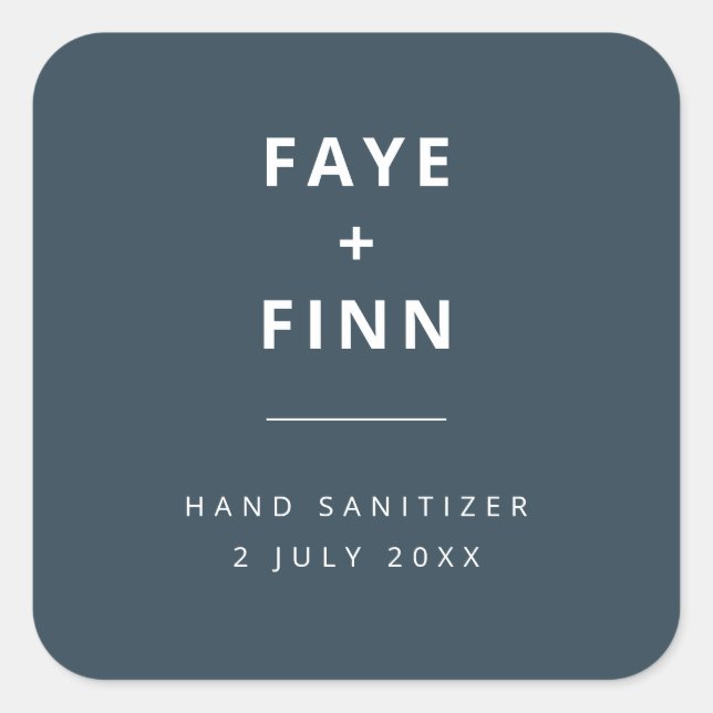 Sticker Carré Sanitier | Journée de mariage scandinave bleue Fav (Devant)