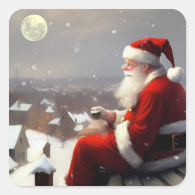 Sticker Carré Santa Claus (Devant)