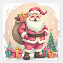 Sticker Carré Santa Claus