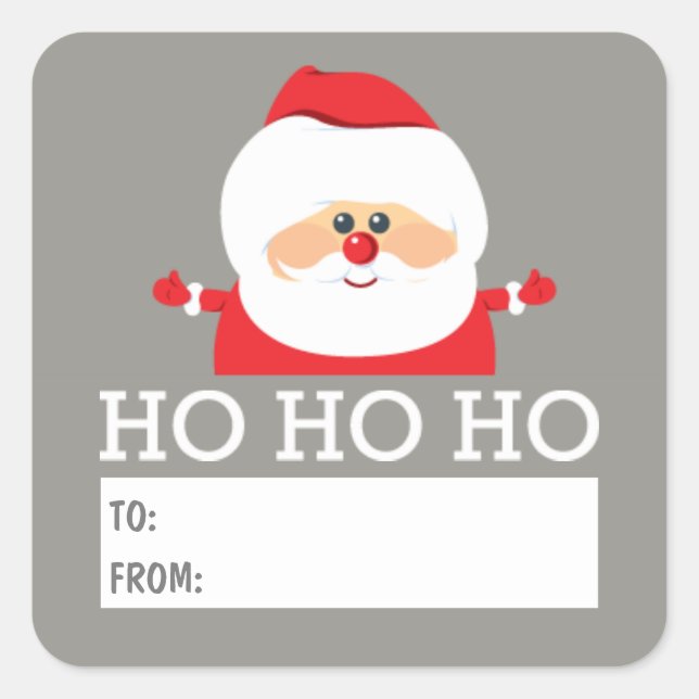 Sticker Carré Santa Claus HO HO HO (Devant)