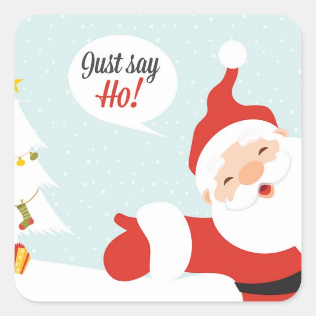 Sticker Carré Santa Claus - juste dire go (Devant)