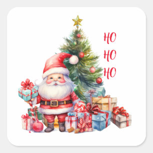 Sticker Carré Santa Clause