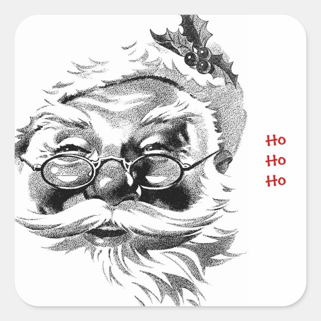 Sticker Carré Santa Ho Ho Ho  (Devant)