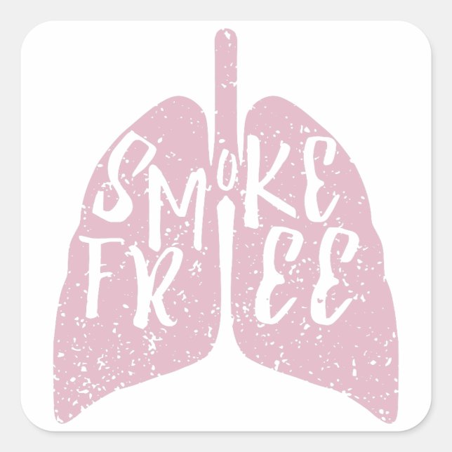 Sticker Carré Santé pulmonaire Fumée libre (Devant)