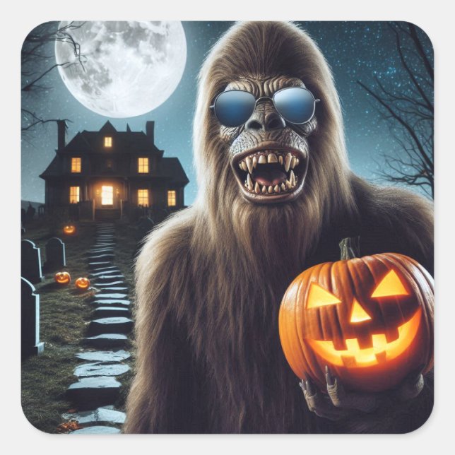 Sticker Carré Sasquatch sur Halloween (Devant)