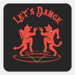 Sticker Carré Satan Dance Baphomet Satanisme occulte