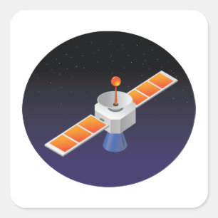 Sticker Carré Satellite dans l'espace