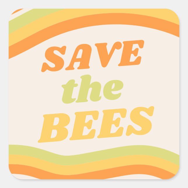 Sticker Carré Sauver les abeilles nostalgiques (Devant)
