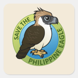Sticker Carré Sauvez l'aigle des Philippines