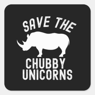 Sticker Carré Save The Chubby Unicorns