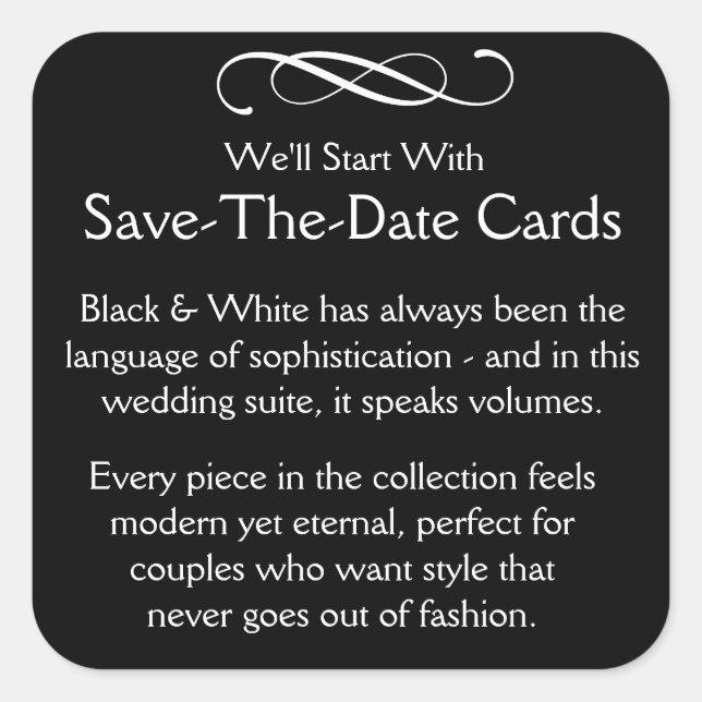Sticker Carré Save the Date Cards (Devant)