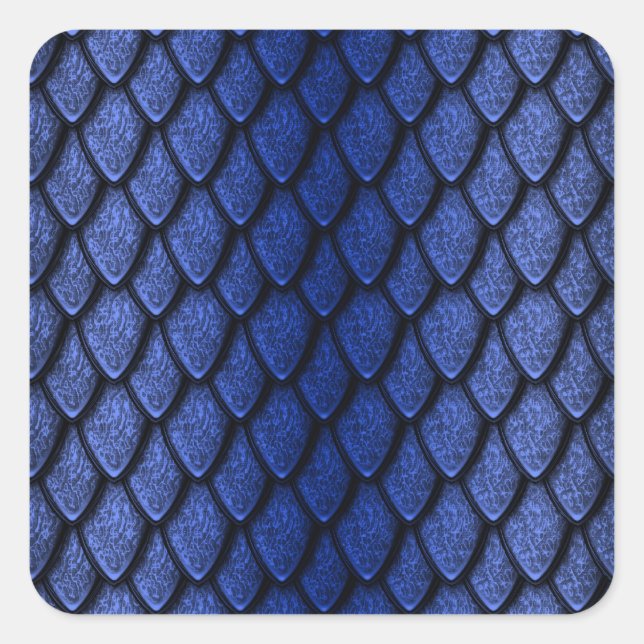 Sticker Carré Scales de dragon bleu (Devant)