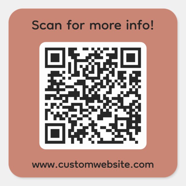 Sticker Carré Scan personnalisé pour plus d'informations Code QR (Devant)