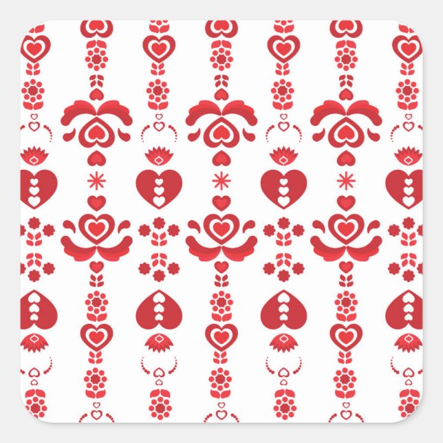 Sticker Carré Scandinave Noël moderne Motif (Devant)